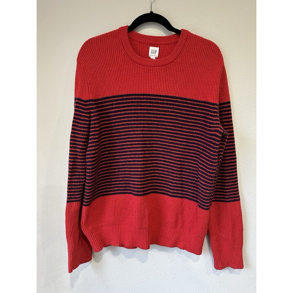 GAP Sweater Red Blue Breton Stripe Medium weight‎ Men Medium Preppy